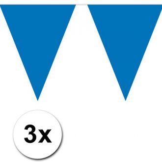 3x 10 meter vlaggenlijn blauw - Vlaggenlijnen