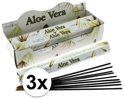 3x 20 Stamford premium wierook stokjes aloe vera - Wierookstokjes