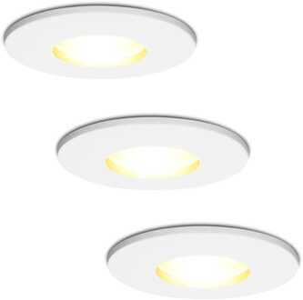 3x Barcelona - LED Inbouwspots Badkamer IP44 Wit