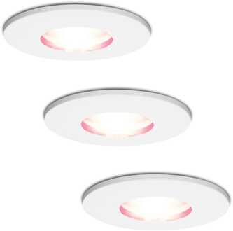 3x Barcelona Smart Inbouwspots RGBWW IP44 Wit