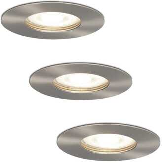 3x Bari - LED Inbouwspots Badkamer IP65 Zilver