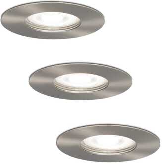 3x Bari - LED Inbouwspots Badkamer IP65 Zilver