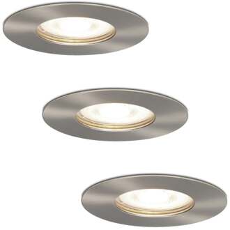 3x Bari - LED Inbouwspots Badkamer IP65 Zilver