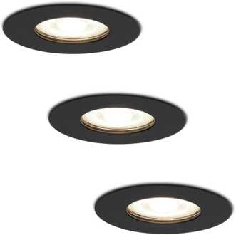 3x Bari - LED Inbouwspots Badkamer IP65 Zwart