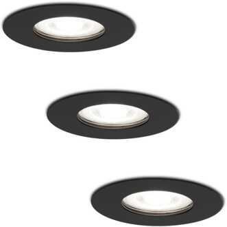 3x Bari - LED Inbouwspots Badkamer IP65 Zwart