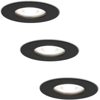 3x Bari - LED Inbouwspots Badkamer IP65 Zwart