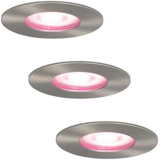 3x Bari Smart Inbouwspots RGBWW IP65 Zilver