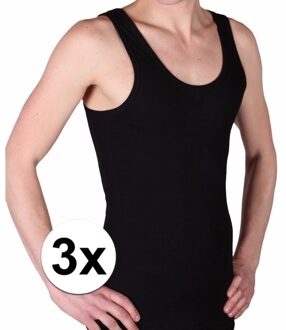 3x Beeren heren hemd/singlet Classic zwart maat M - Ondergoed voor heren