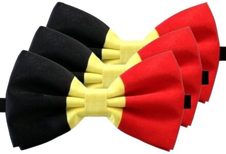 3x Belgie verkleed vlinderstrikken/vlinderdassen 12 cm voor dames/heren - Verkleedstrikjes Multikleur