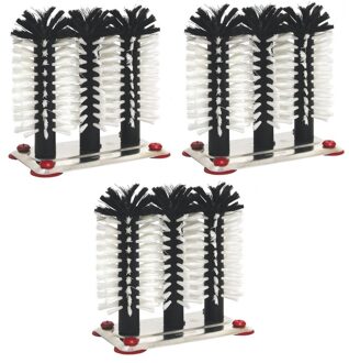 3x Bierglazen afwas borstels 3 stuks - Afwasborstel Multikleur