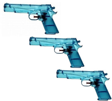 3x Blauw speelgoed waterpistolen 20 cm