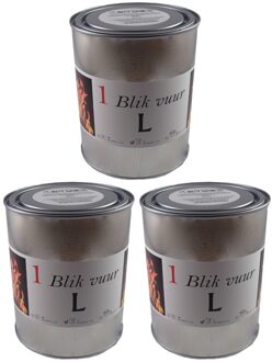 3x blik vuur tuinfakkel - 11 x 13 cm - 5-8 branduren - verlichting in blik - tuinkaars