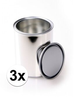 3x Blikken met deksel