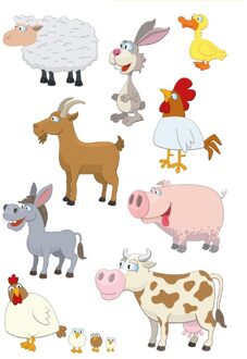 3x Boerderij dieren stickervellen met 9 stickers - Stickers Multikleur