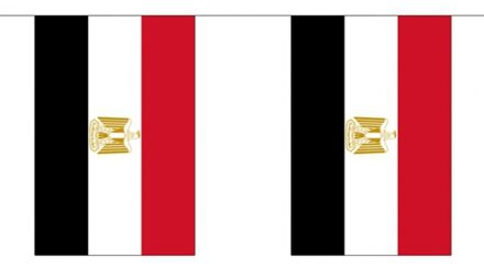 3x Buiten vlaggenlijn Egypte 3 meter - Egyptisch vlag - Supporter feestartikelen - Landen decoratie en versieringen