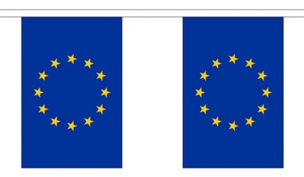 3x Buiten vlaggenlijn Europa 3 meter - Europese vlag - Supporter feestartikelen - Landen decoratie en versieringen Multikleur