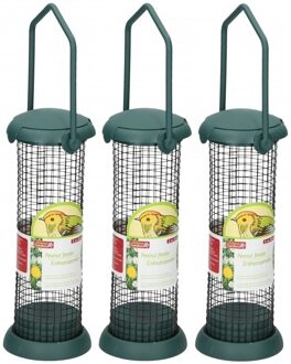 3x Buiten vogelvoer pinda silo 22 cm