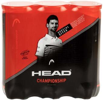 3x Championship Novak Verpakking 3 Stuks geel - one size