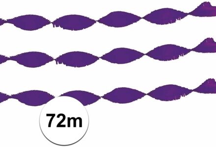 3x Crepe papieren slingers paars 24 m