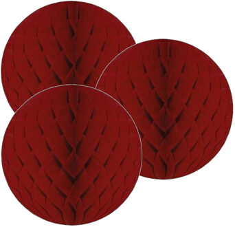 3x decoratie bal bordeaux 10 cm