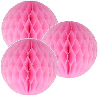 3x decoratie bal lichtroze 10 cm