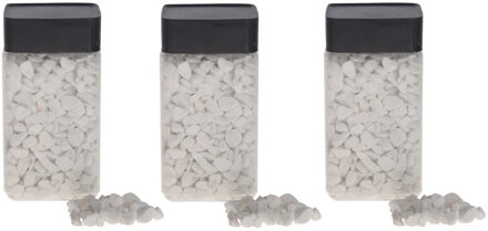 3x Decoratie/hobby stenen wit 600 gram