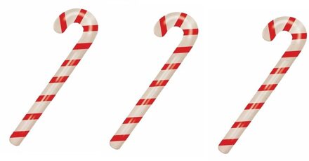 3x Decoratie opblaas snoepstok rood/wit - Opblaasfiguren Multikleur