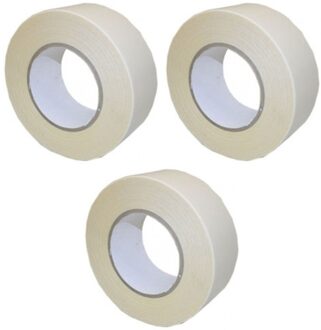 3x Dubbelzijdig plakband / tapijttape wit 150 cm - Tape (klussen)