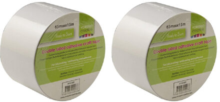 3x Dubbelzijdig tape rollen 6,5 cm x 15 meter