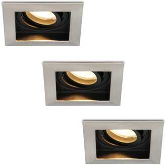 3x Durham - LED Inbouwspots Aluminium Kantelbaar