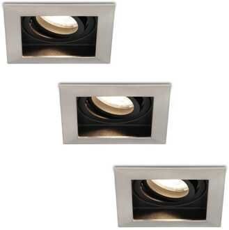 3x Durham - LED Inbouwspots Aluminium Kantelbaar