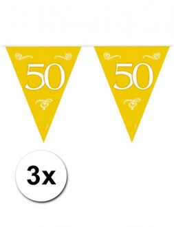 3x Feestartikelen 50 jaar jubileum vlaggenlijn