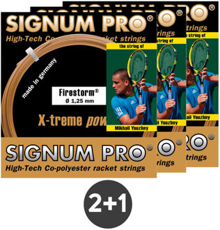 3x Firestorm Metallic Set Snaren 12,2m goud - 1.25