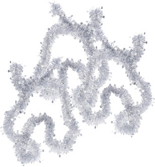 3x Folieslinger / kerstboomslinger zilver 8 cm x 2 m - Kerstslingers Zilverkleurig