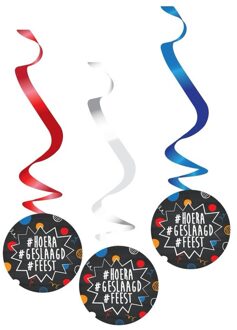 3x Geslaagd/afgestudeerd hangdecoraties 110 cm