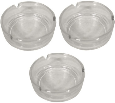 3x Glazen asbak basic 11 cm