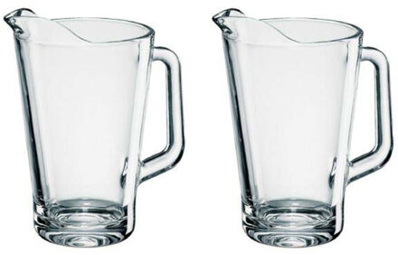 3x Glazen water karaffen van 1,8 L Conic- Sapkannen/waterkannen/schenkkannen - Pitcher/Pitchers