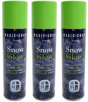 3x Glow in the dark sneeuw spray 150 ml - Spuitsneeuw - Frostspray - Sneeuwspray - Kerstdecoratie