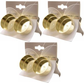 3x Gouden waxinelichthouders 4 stuks - Kerststukjes Goudkleurig