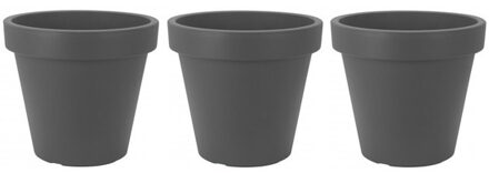 3x Grijze plantenpot 40 cm - Plantenpotten Grijs