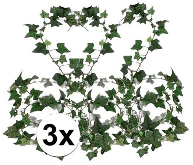 3x Groene klimop slinger plant Hedera Helix 180 cm - Kunstplanten/nepplanten - Woondecoraties