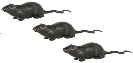 3x Grote plastic ratten 20 cm