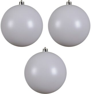 3x Grote raam/deur/kerstboom decoratie winter witte kerstballen 20 cm mat - Kerstbal