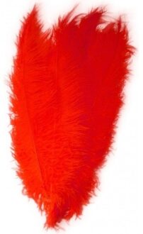 3x Grote veren/struisvogelveren rood 50 cm - Carnaval feestartikelen - Sierveren/decoratie veren - Musketier - Charleston veren