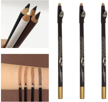 3x Haarlijn Kapper Magic Potlood Tool Voor Maken Bogen Scheerapparaat Baard Potlood donker bruin