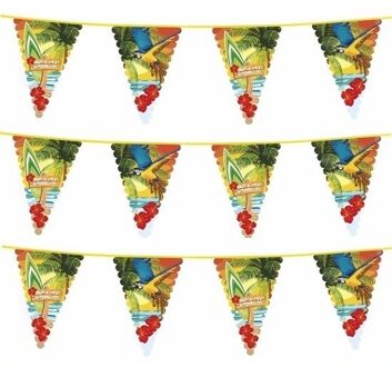 3x Hawaii thema vlaggenlijnen 6 meter Multi