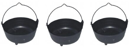 3x Heksenketel zwart 37 cm