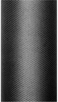 3x Hobby/decoratie zwarte tule stoffen op rolletjes 15 cm x 9 meter