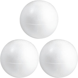 3x Hobby/DIY piepschuim ballen/bollen 40 cm halve schalen - Kerstballen maken - Knutselen basis materialen/hobby materiaal