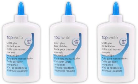 3x Hobby/school lijm wit 250 ml